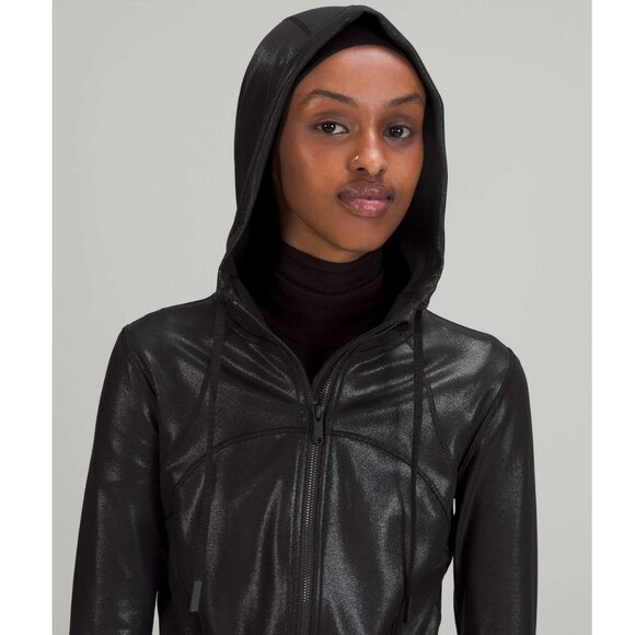 Lululemon Hooded Define Jacket Shine / Size 8 / Black Nulu Special Shimmer - Picture 3 of 10
